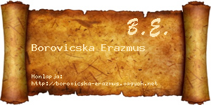 Borovicska Erazmus névjegykártya